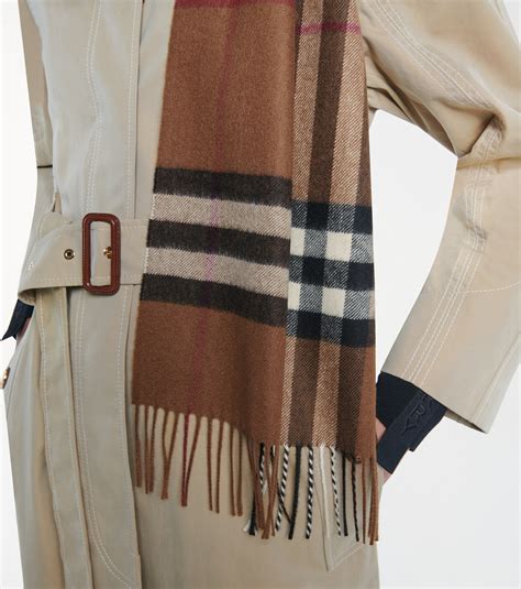 burberry giant check cashmere scarf trench|Burberry cashmere check scarf price.